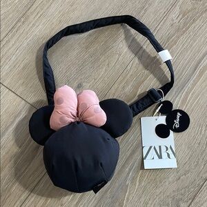 Zara Disney Black and Pink Kids Minnie Mouse Bag